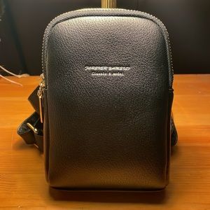 Small Sling Bag Black PVC Preloved Excellent Condition